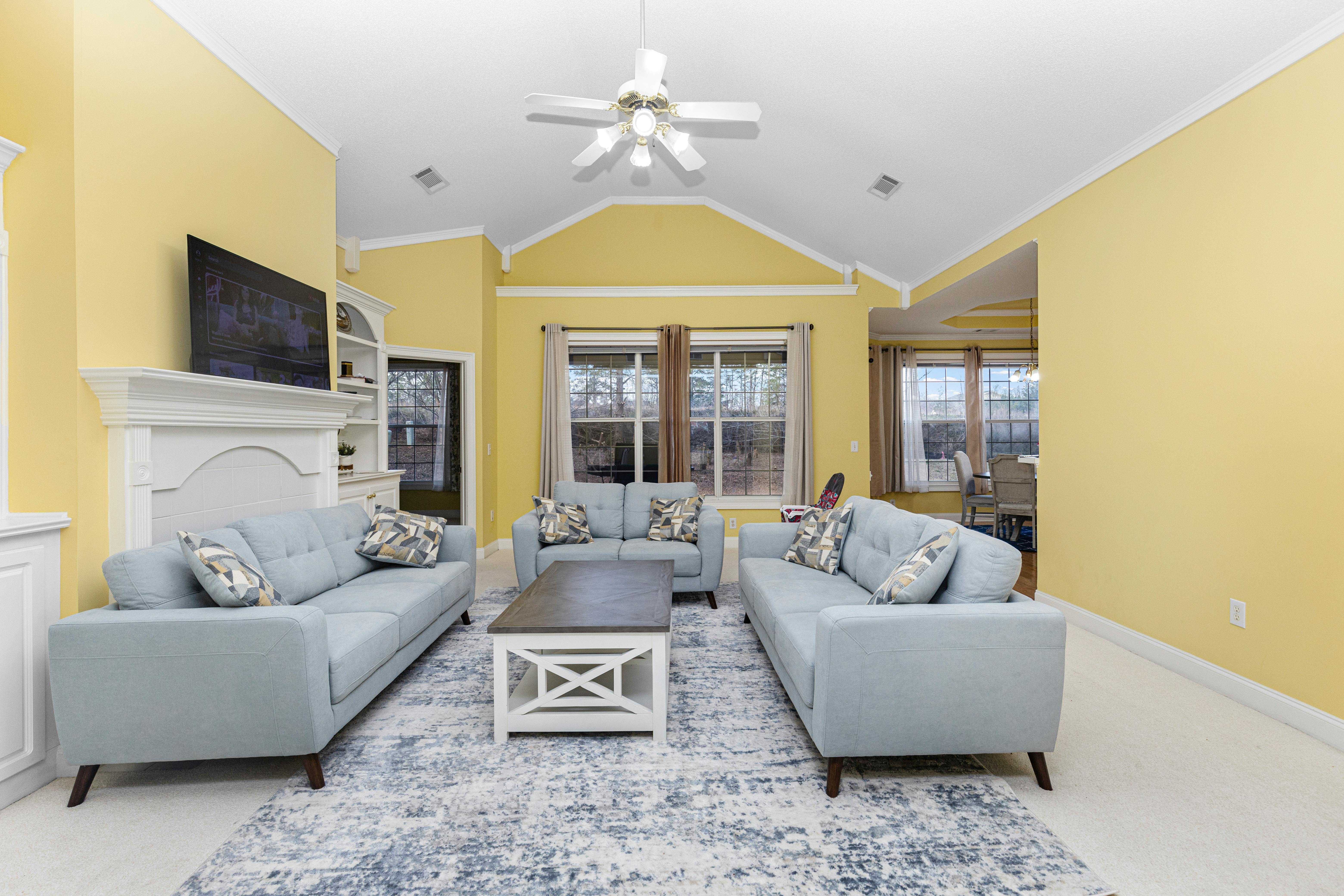 Large oriental area rug on a hardwood floor